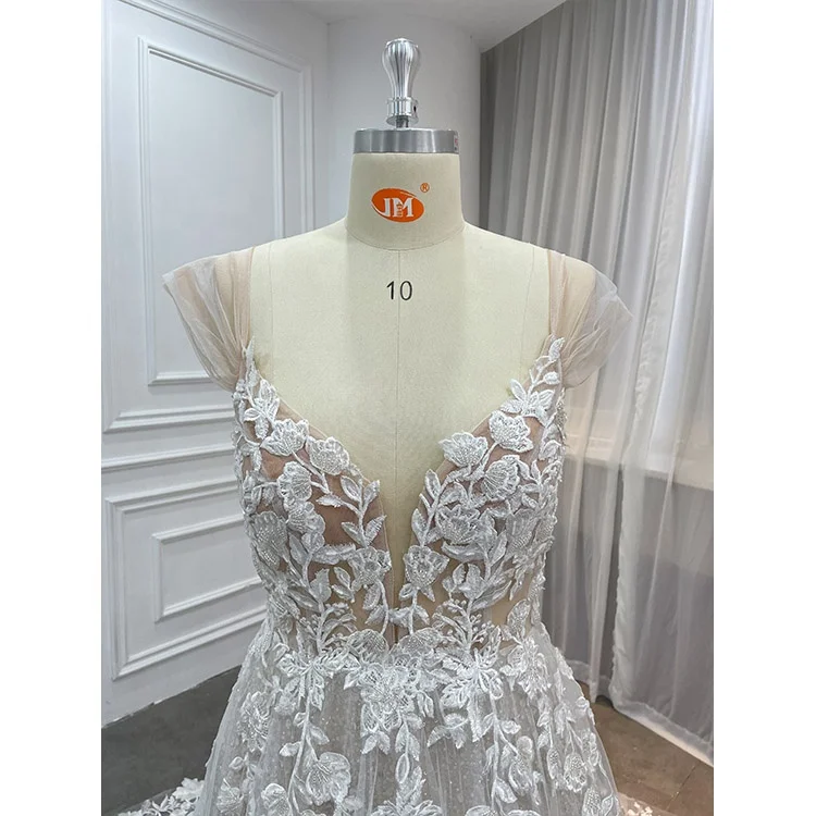 Luxury Plus Size Vestido De Novia Vintage Champagne Color Wedding Dresses Modest African Wedding Dress Bridal Gown