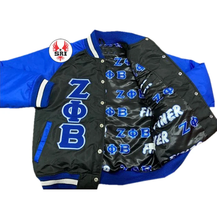 Zeta Phi Beta Sorority Embroidery Women Satin Jacket | ZPB Sorority Embroidered Ladies Customized Sillk Jacket