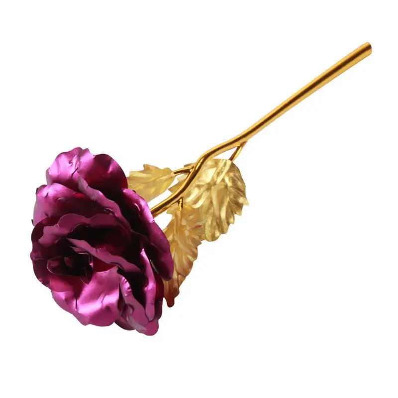 Amazon Hot Sell 24k Gold Foil Rose Gold Rose Artificial Flower Bouquet Mothers Day Gift