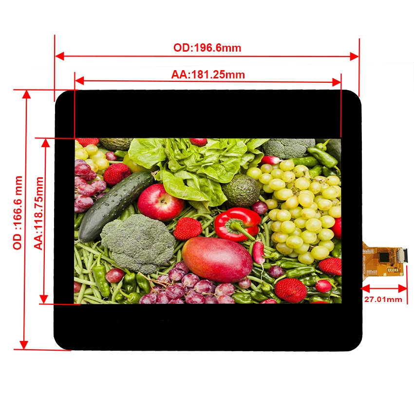 Bestar OEM 8.0 inch TFT Display Touch Module Panel Kits TLCM PCAP 600nits 1280*800 IPS LVDS for Medical Use