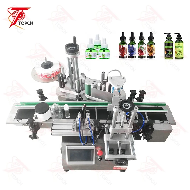 Автоматическая двухсторонняя машина для нанесения этикеток на круглые бутылки с пневматическим цилиндром