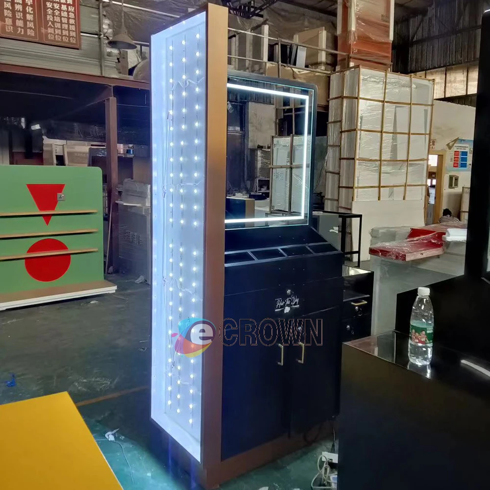20+ Years Shenzhen Manufacturer High End Mdf Metal Beauty Dressing Kiosk Design Odm Men Suit Briefcase Display showcase ODM