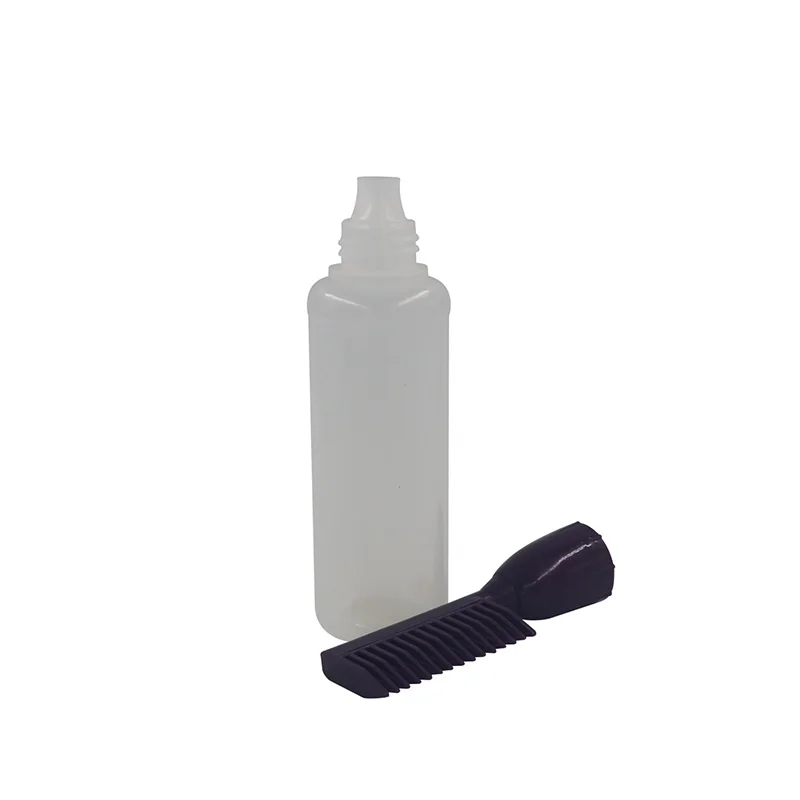 Professional 60ml-150ml custom eco friendly plastic salon hair comb and brush applicator bottle for oil comb applicator
