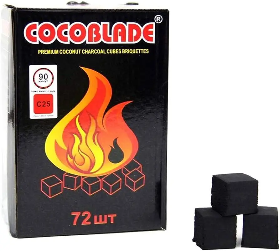 Wholesale Coconut Charcoal Shisha Charcoal Cube 72pcs per box OEM Logo Customized Box Available