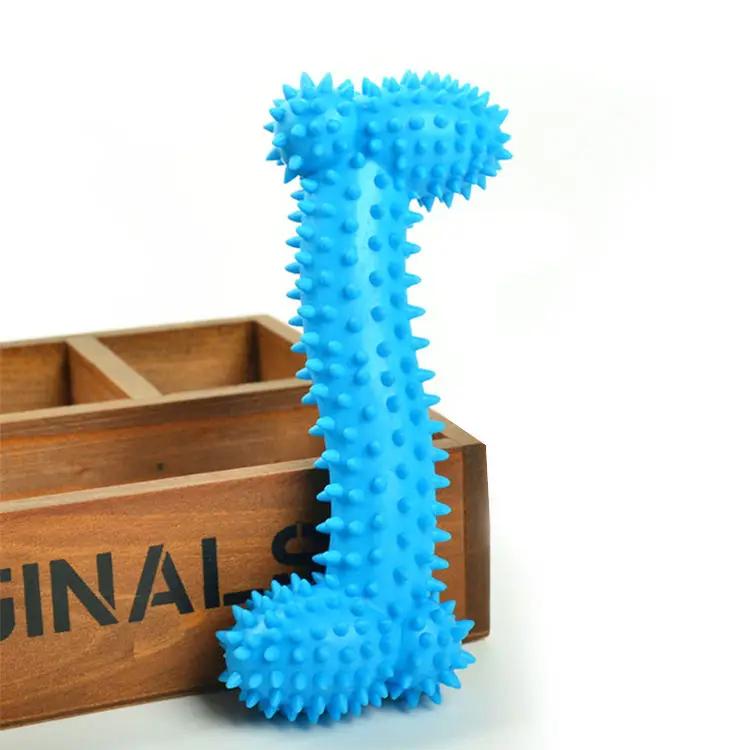 Dog Toy Rubber Pet Bite Molar Tooth Squeak Chew Toys for Large Small Dogs Cat Outdoor Training Supply