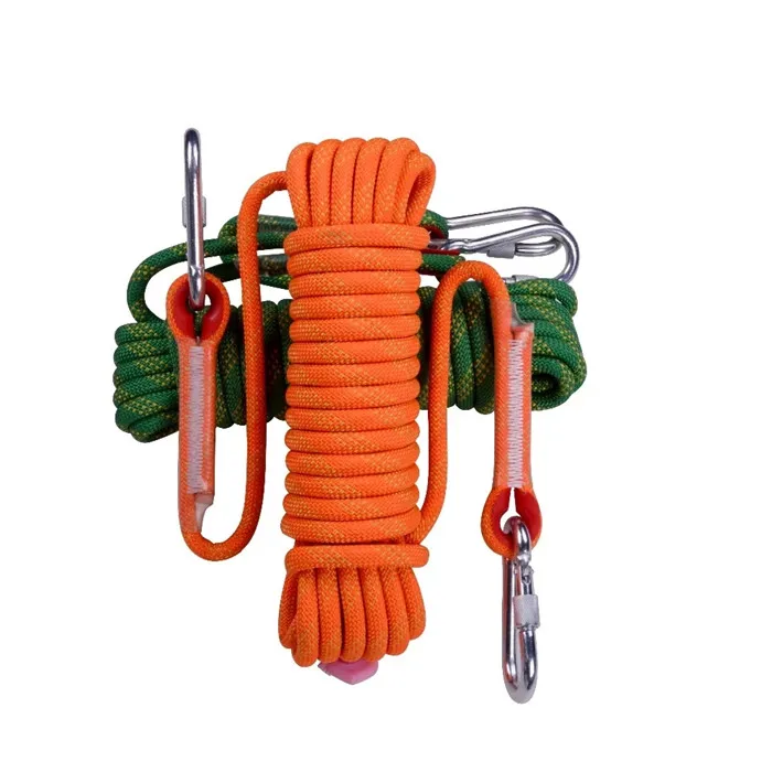 CE certification 11mm Outdoor Safety Static Rock Climbing Rope, Escape Rope, Rappelling Rope Parachute Rope