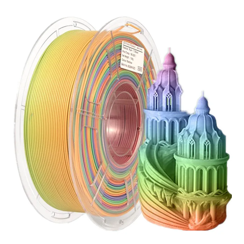 iSANMATE Hot-selling rainbow matte filament PLA+ rainbow filament 1.75mm 1kg 3d printer rainbow filament