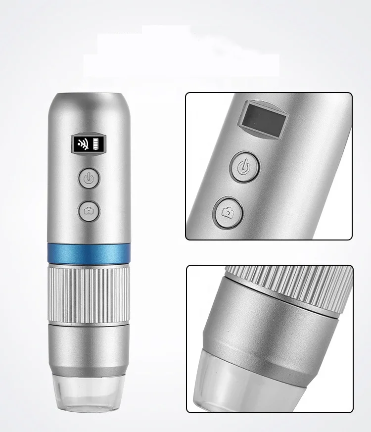 WiFi USB Digital Microscope 50 to 1000x Wireless Magnification Endoscope 8 LED Mini HD Camera with Updated Stand Support Phones