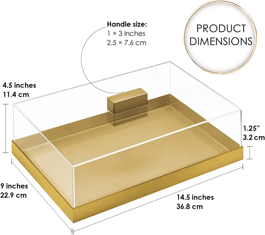 Acrylic Square Cake Stand with Lid