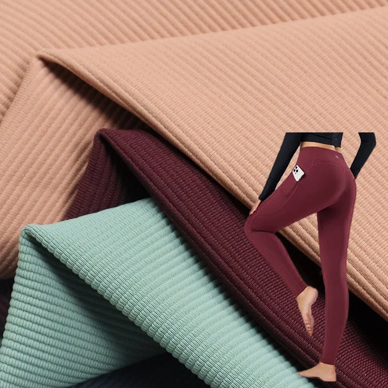 Nylon 75% Spandex 25% 40/40N Matte Weft Knitted High Elasticity Rib Fabric For Leggings/ Yoga