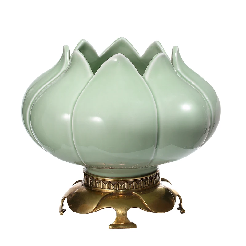 Wholesales Pastoral Home Decor Ceramic Simple Vase Lotus Vase  Porcelaine Blanche Rustic Golden White Ceramic Vase