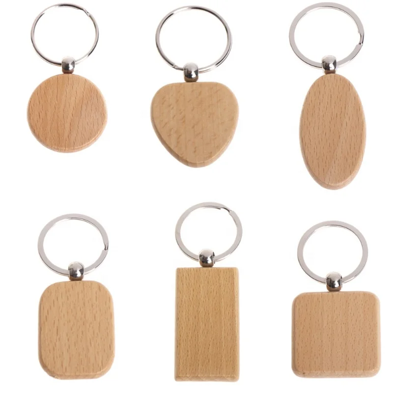 
gdfatree Souvenir Plain Key Ring Holder Keyring Carving Engraved Custom Logo Blank Wood Key Chain Keychain With Name 