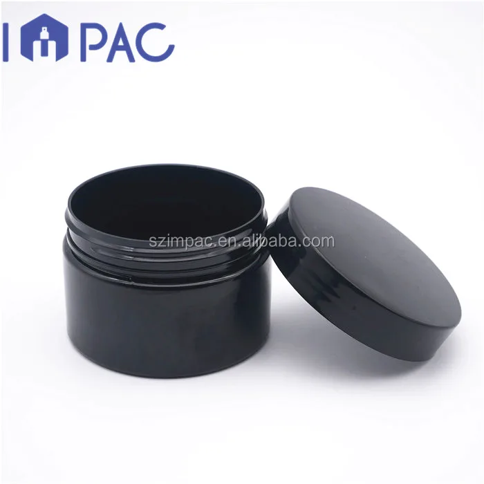 Round PET cosmetic cosmetic black jars for body scrub 120ml 120g