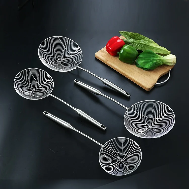 
Food grade enhanced version 304 stainless steel strainer food strainer oil filter spider skimmer strainer 