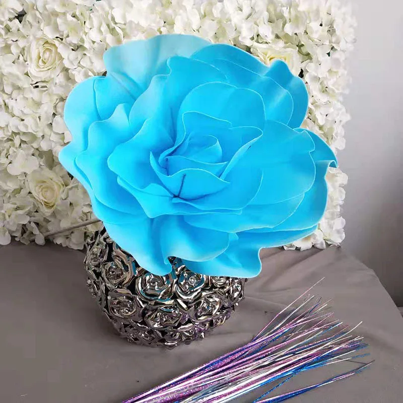30cm to 80cm Artificial Giant PE Foam Rose Flower Heads With Stem for Window Wedding Decor