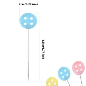 Flat Head Pins Straight Sewing Pins for Fabric Button Colored Heads Quilting Pins Boxed for Sewing DIY