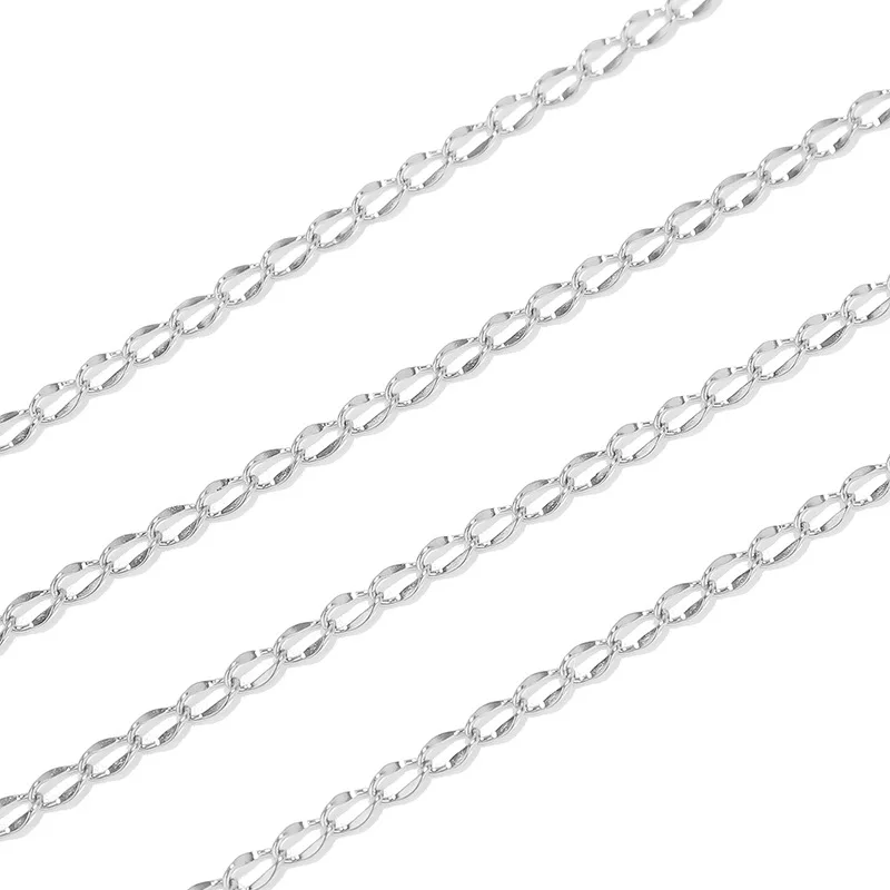 wholesale 2.5 mm width twisted extension chain jewelry making stainless steel PVD gold tail chain