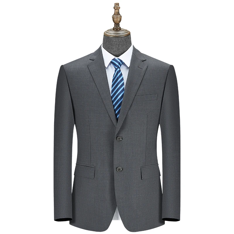 Серый с двумя кнопками на плоской подошве отворот воротник костюм мужской свадебный мужской деловой костюм Мужская рубашка