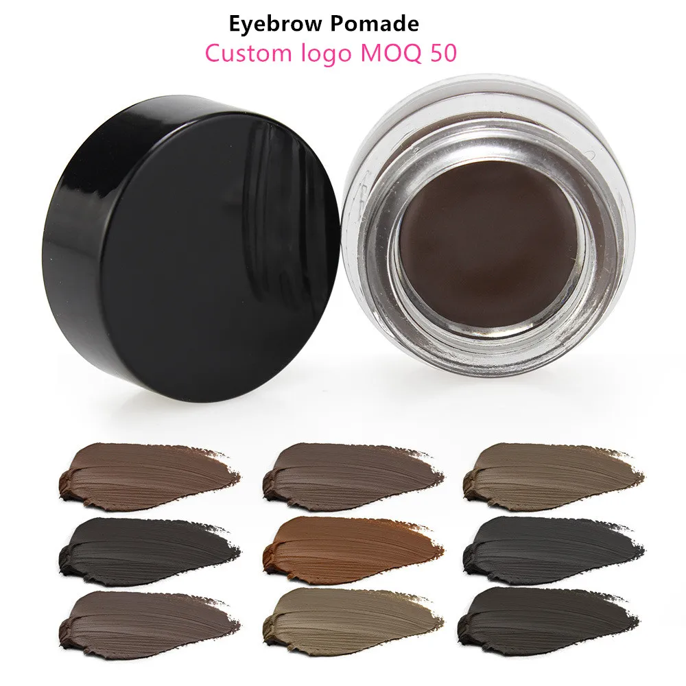 best selling custom logo waterproof dip brow eye brow gel makeup private label eyebrow pomade with eyebrow brush