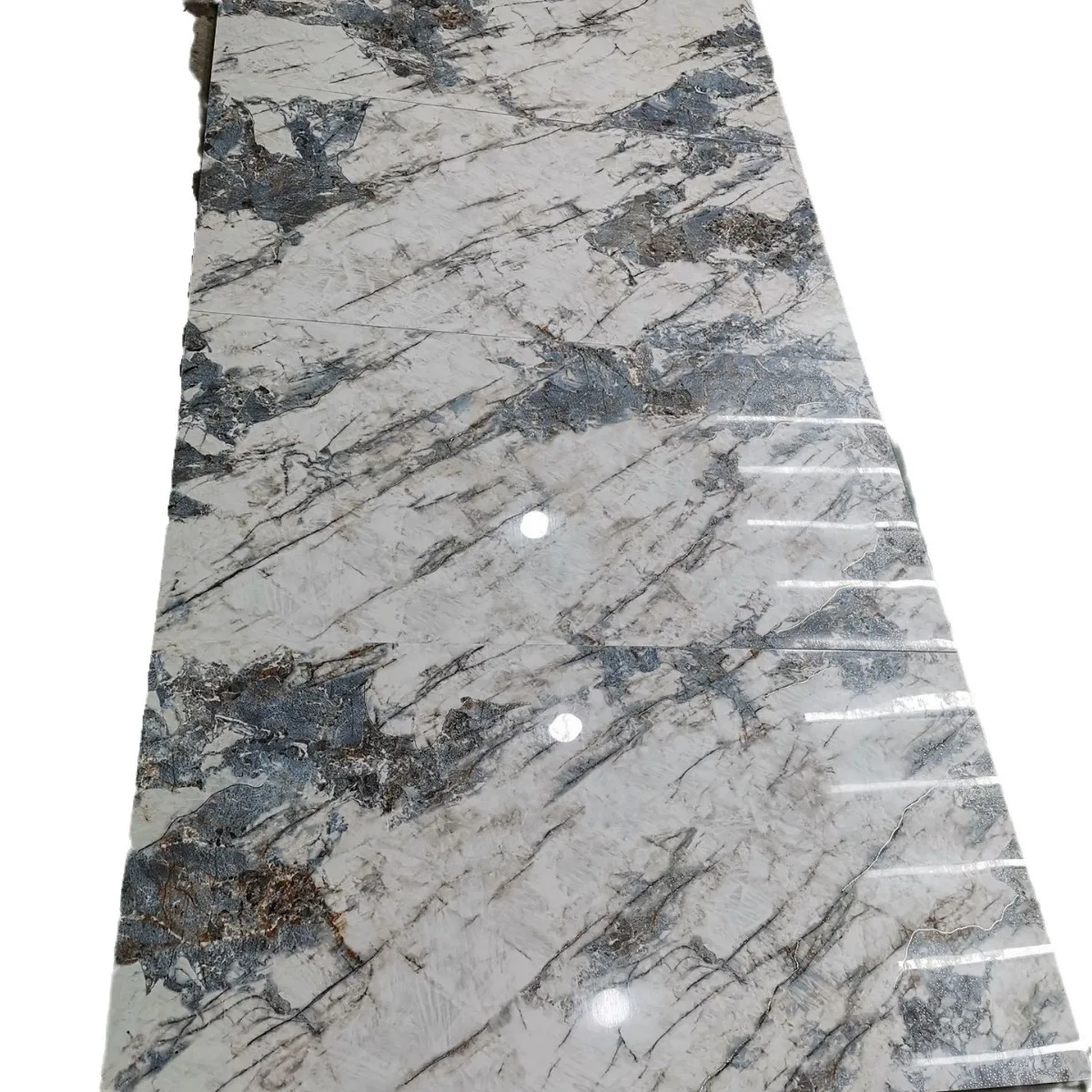 Foshan Blue Gold Silk Glaze Tiles Living Room Bathroom TV Background Wall 600x1200 Grey Blue Sands Floors tiles