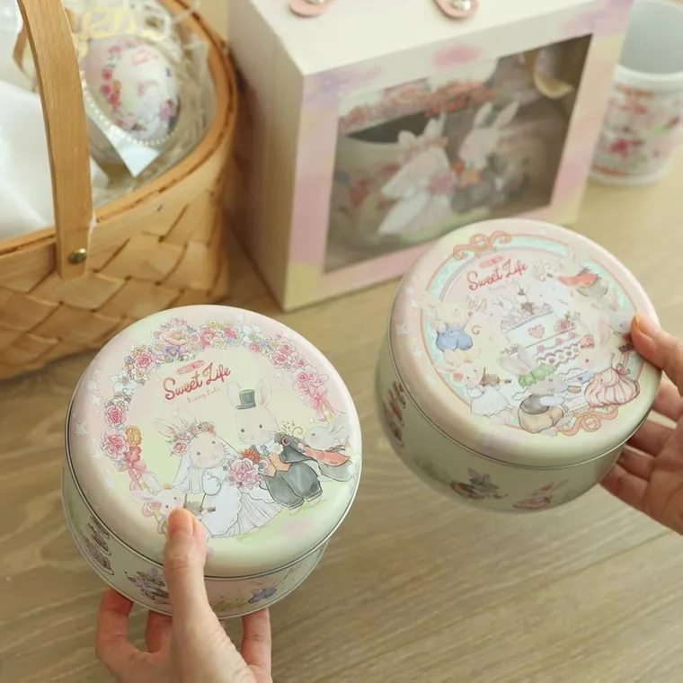 Premium Cartoon Pattern Empty Round Can Candy Chocolate Storage Metal Cookie Tin Box