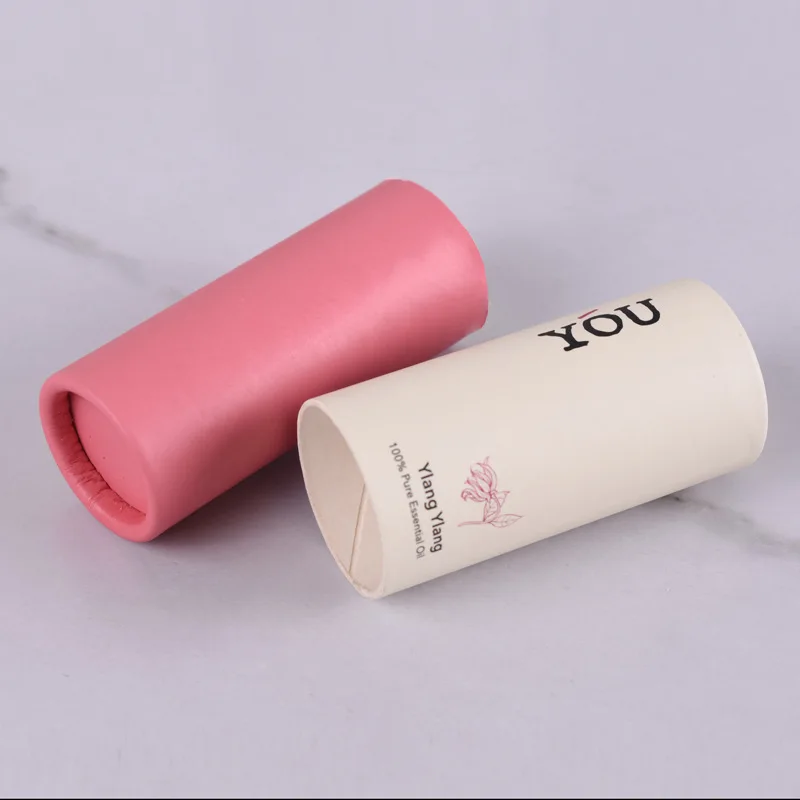 white brown round kraft cardboard tube packaging essential oil glass dropper bottle paper tube in stock