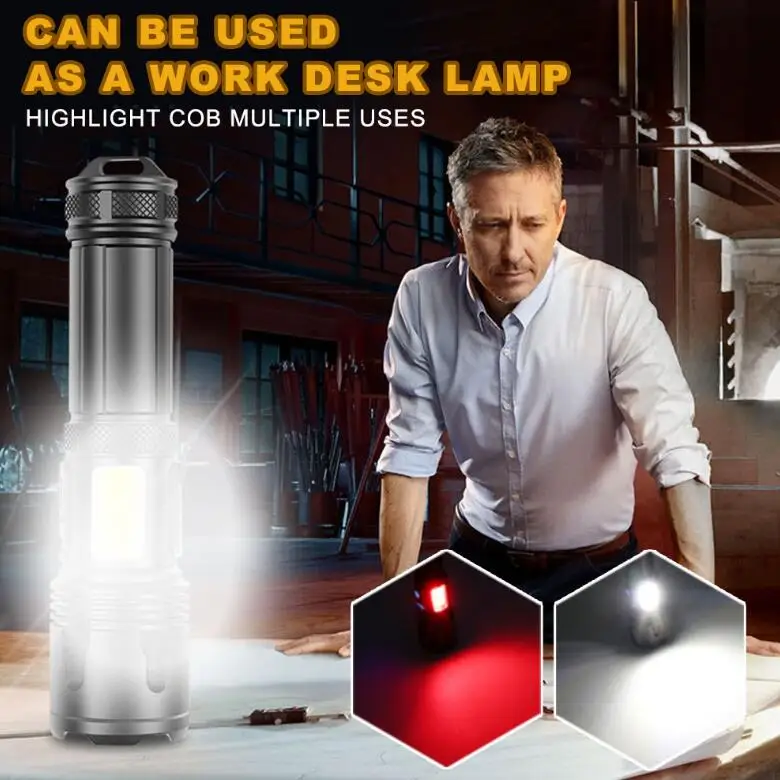 Тактический Taschenlampe COB фокус ночной охоты XPH70 XHP99 USB Перезаряжаемый фонарик 3000 люмен светодиодный для кемпинга