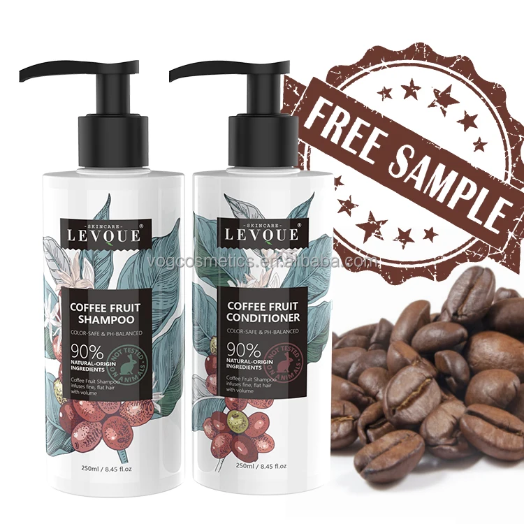 Private Label Hair Growth Arabica Coffee Fruit Shampoo Nourishing Conditioner Straightening Shampoo Caffeine Hair Care Set