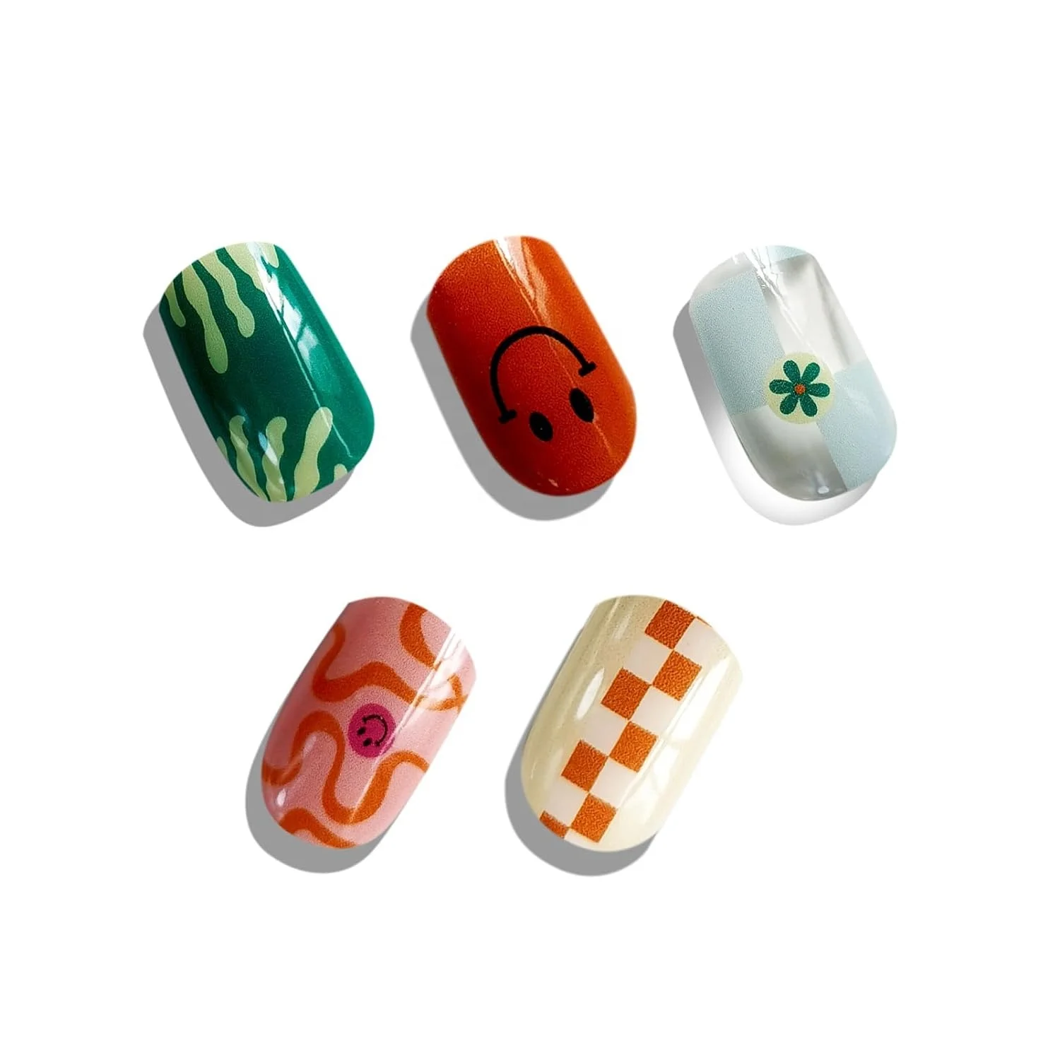 Semi Cured Gel Nail Strips Salon-Quality DIY Manicures Easy Application Long-Lasting 20pcs in Different Sizes & Patterns