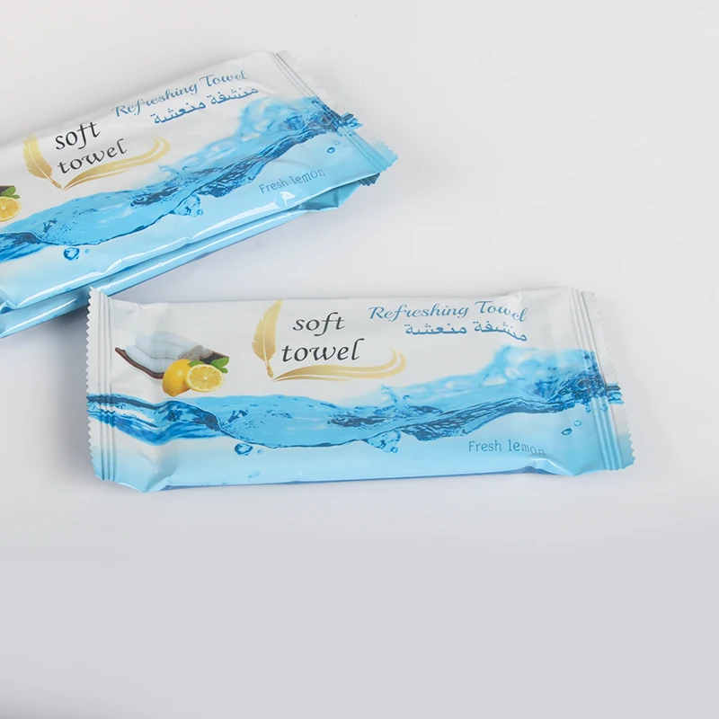 Microfiber wet towels Lemon  wet facial hand restaurant shop hotel refreshing tissue