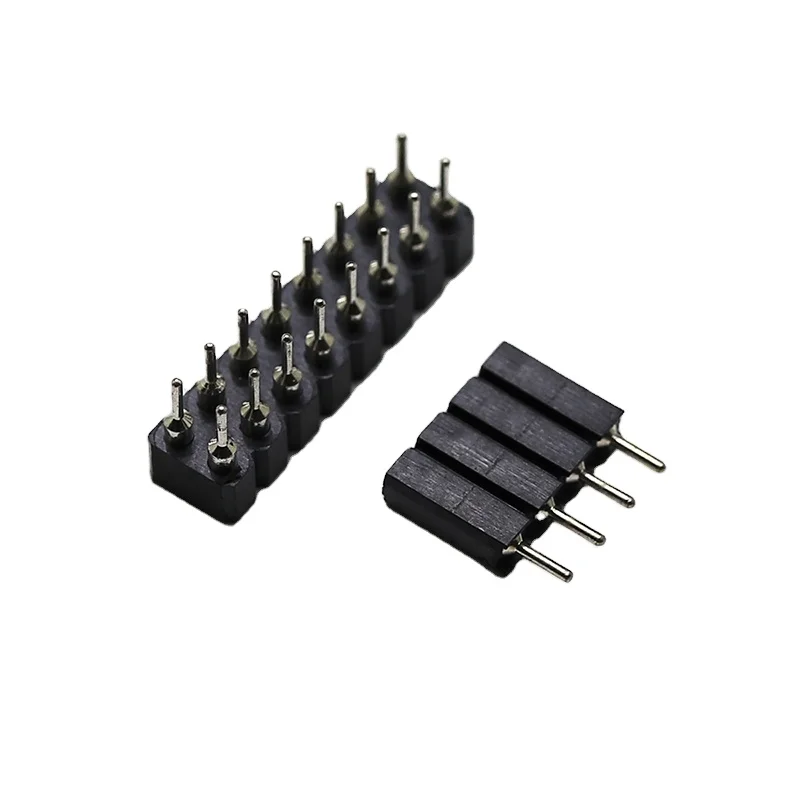 spacing 2.54mm positions 01-40Pins machined pin female header connectors straight clip gold sleeve Round pin header connectors