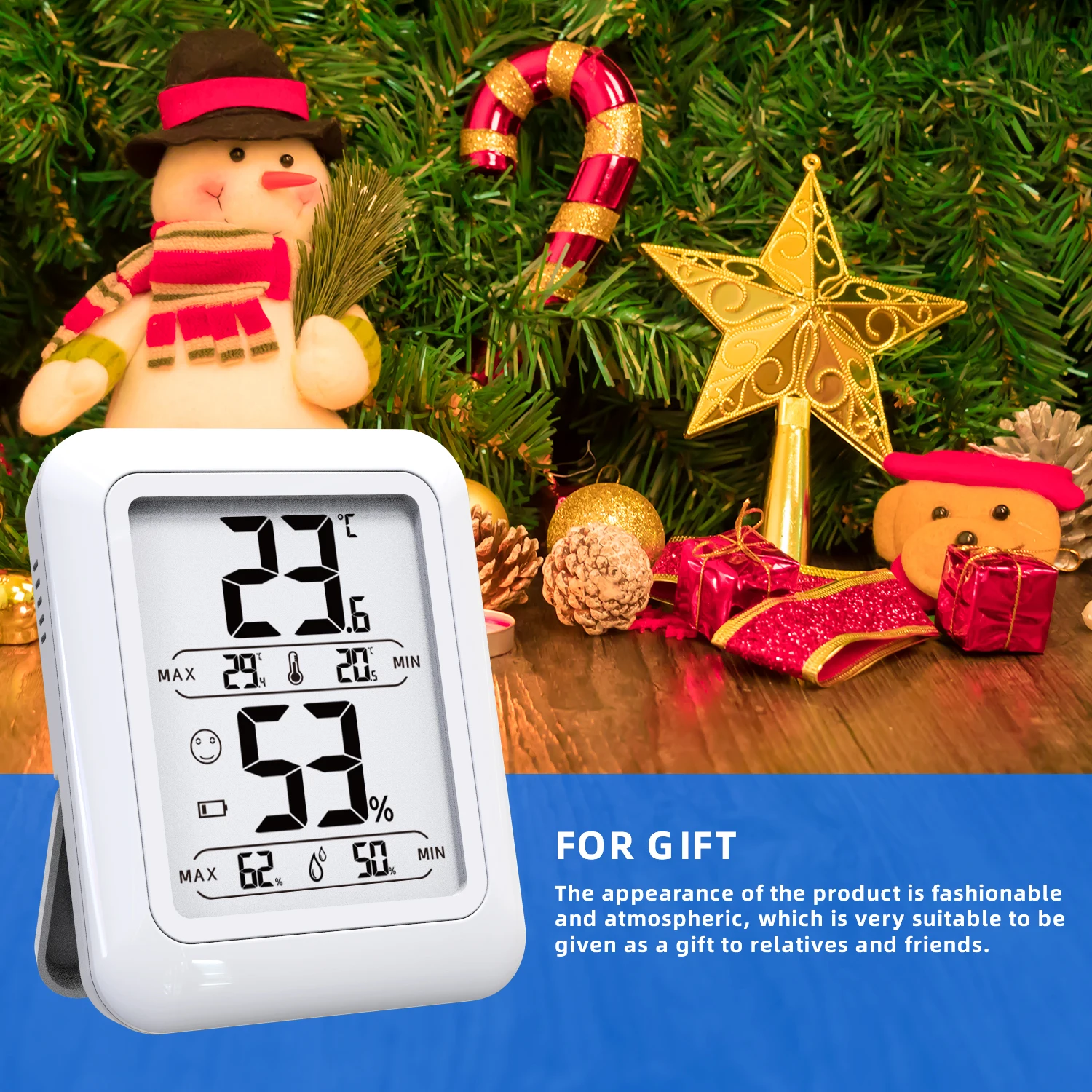 Mini indoor Weather StationTemperature Sensor Gauge LCD Display  Home Digital Thermometer Hygrometer