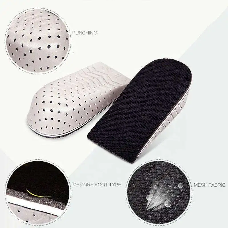 EVA height increasing insole for women men invisible inner height increasing heel pad for breathability sports comfort insole