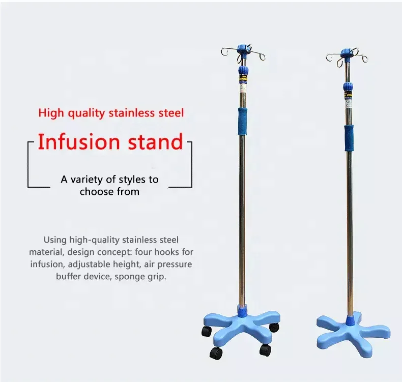 New hot selling stainless steel, adjustable height easy to move hospital infusion stand drip stand IV pole
