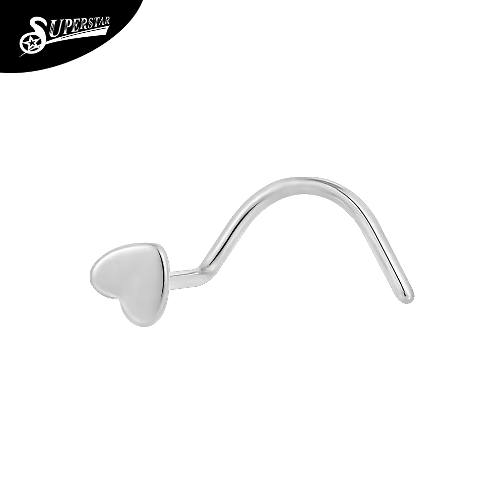 Superstar ASTM F136 titanium nose stud fashion implant grade nose nail C-shaped clip lip ring nose bone body piercing jewelry