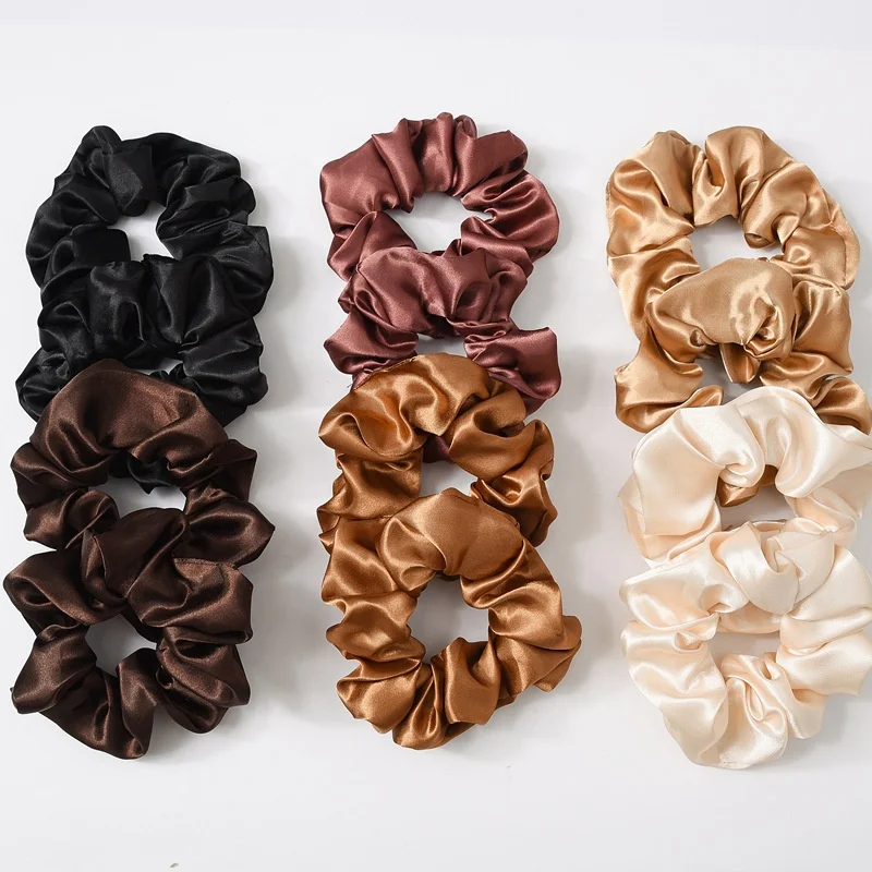 
New Fashion Imitate Silk Hair Rubber Band Satin Ponytail Strong Elastic Hair Scrunchies for Women 