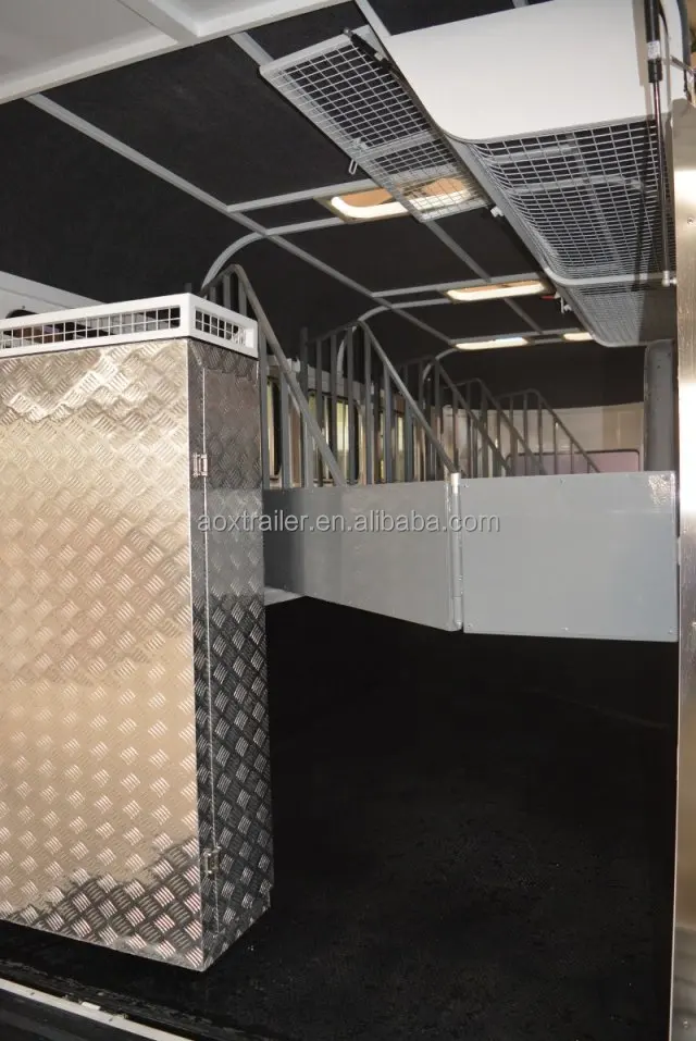 High Quality 4-Horse Angle Load Trailer with Saddle Box Australian Chinese Made Premium Horse Float