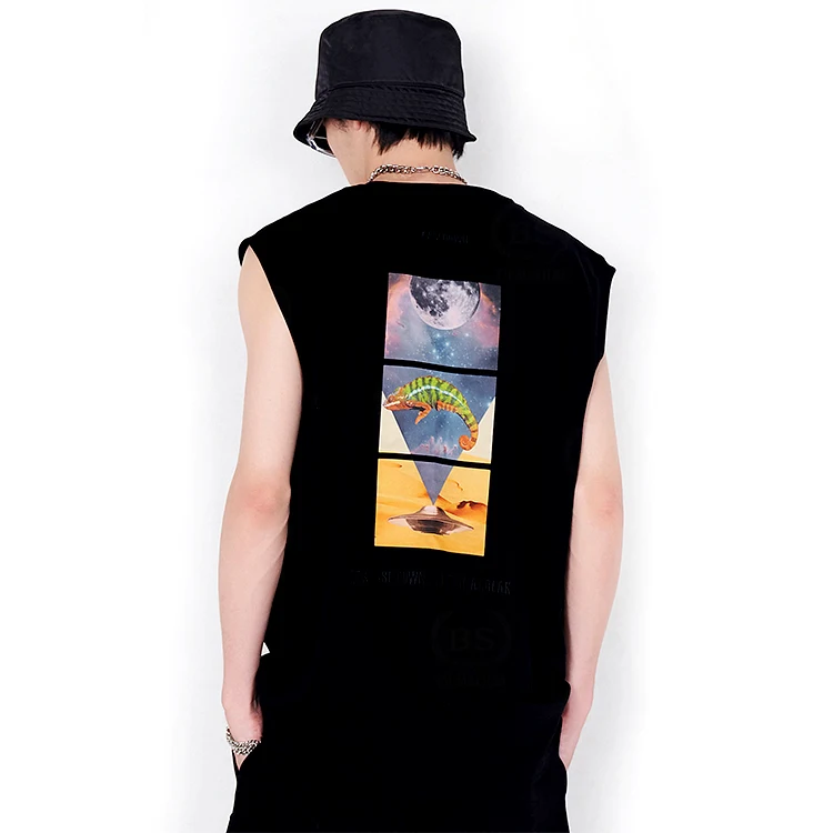 Summer fashion street quality street vintage shirts silk milk t shirts short sleeveless men casual 100% cotton t shirt