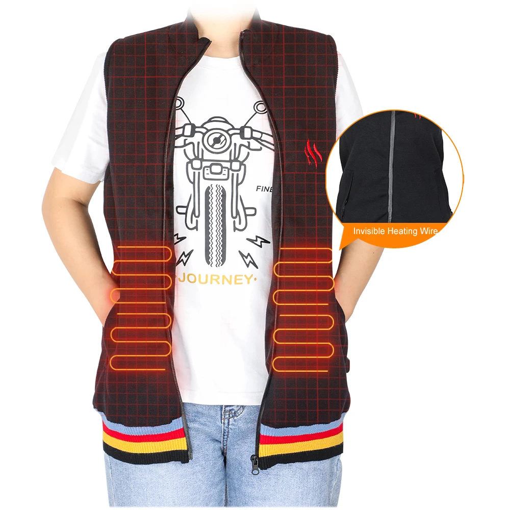 Kotiontech Electric Rechargeable Battery Waistcoat 5 Heating Zones Heated Vest