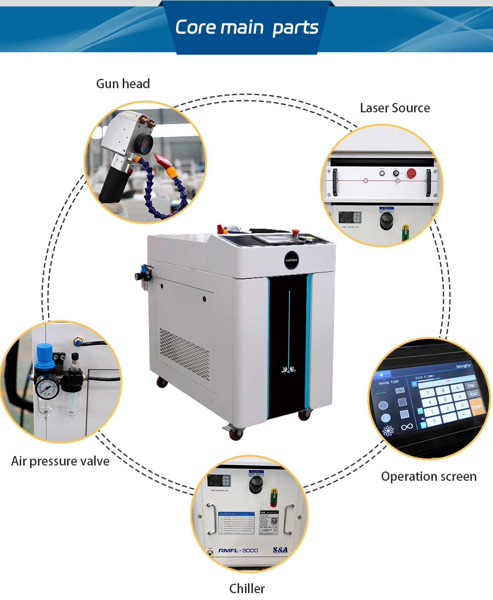 Pulse laser  cleaning  machine remove graffiti wood stone  iron  alloy  metal 500w 1000w small size