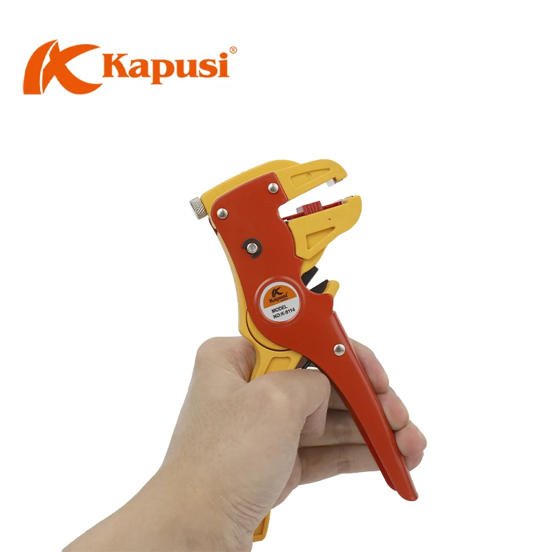 KAPUSI K-9114 Mini Multifunctional Crimp Pliers Automatic Trumpet Wire Stripper Duckbill Bend Nose Bolt DIY OEM Cutting