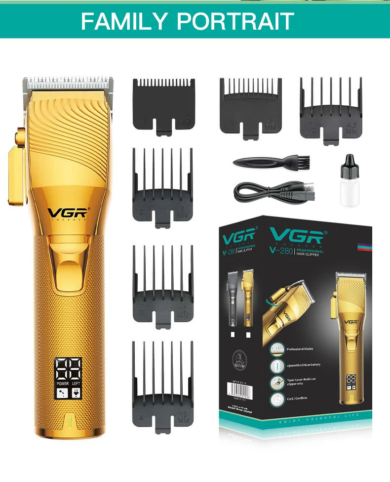 FANGJU Electric Rechargeable Hair Salon Barber Shop Cordless Shaving Hair Trimmer Cutting Machine Razor