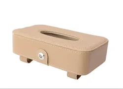 Hanging Paper Towel Clip Sun Visor Napkin Tray Container Tissue Dispenser PU Leather Backseat Car Tissue Box