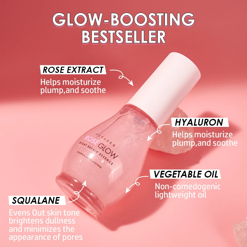 Private Label Skin Care Products Deep Moisturizing Soothing Face Glowy Serum OEM Hydrating Anti-aging Rose Shimmer Facial Serum