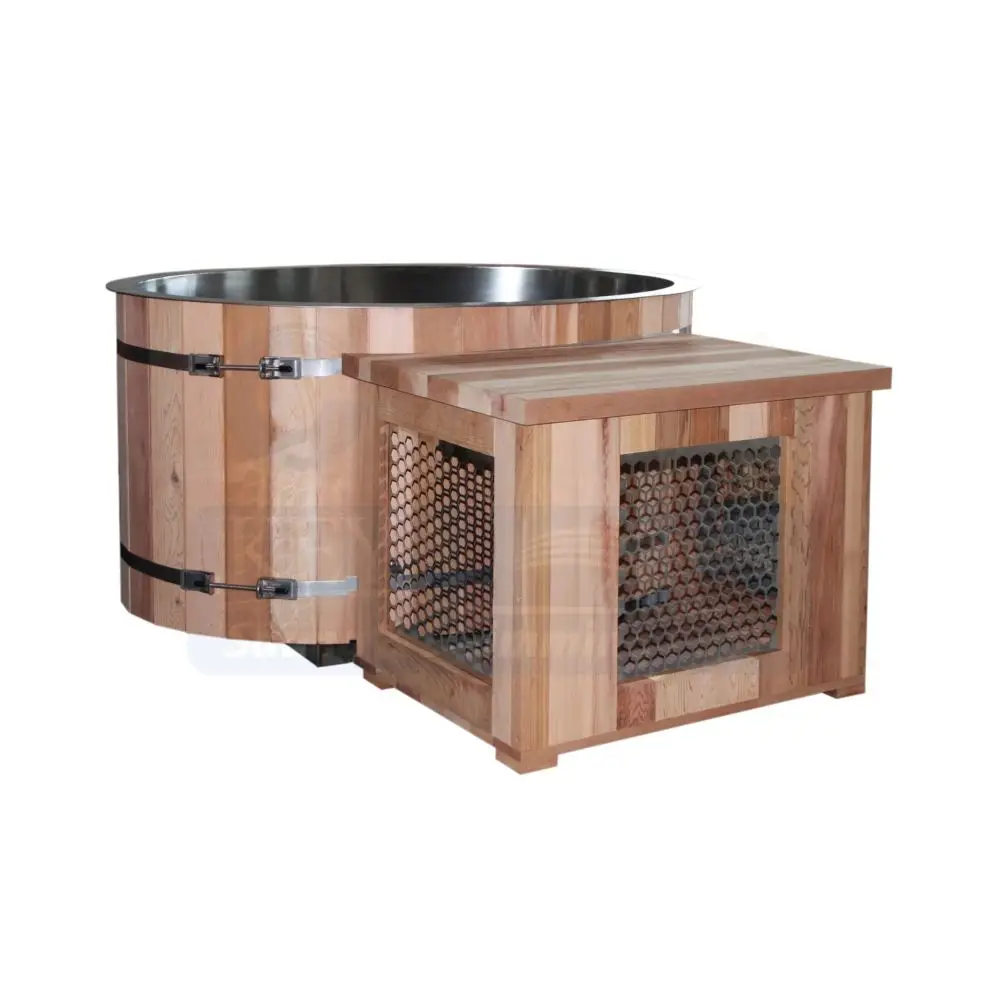 Modern Design Round Wooden Ice Bath Plunge Cedar Customization Relaxing Wooden Ice Bath With Chiller