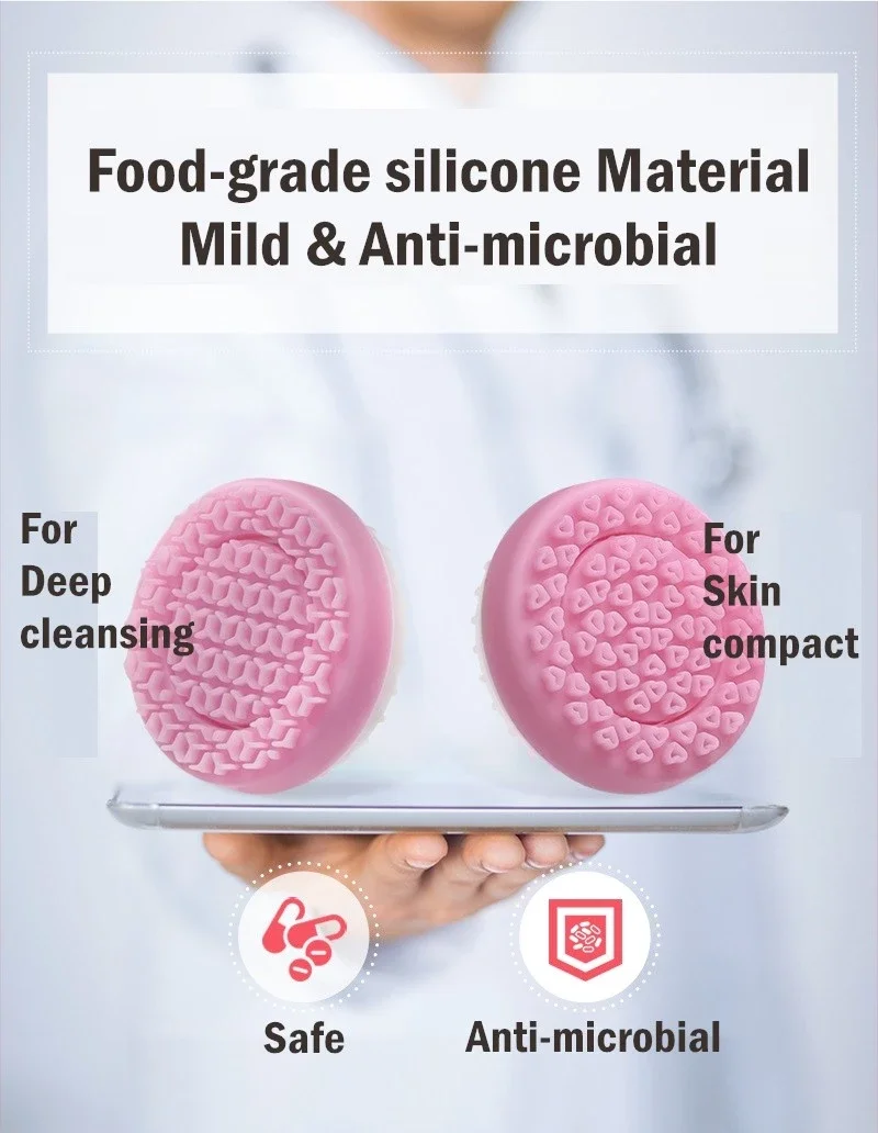 Силиконовый роликовый массажер для ухода за лицом водонепроницаемая Очищающая щетка лица электрическая силиконовая мини-щетка очистки