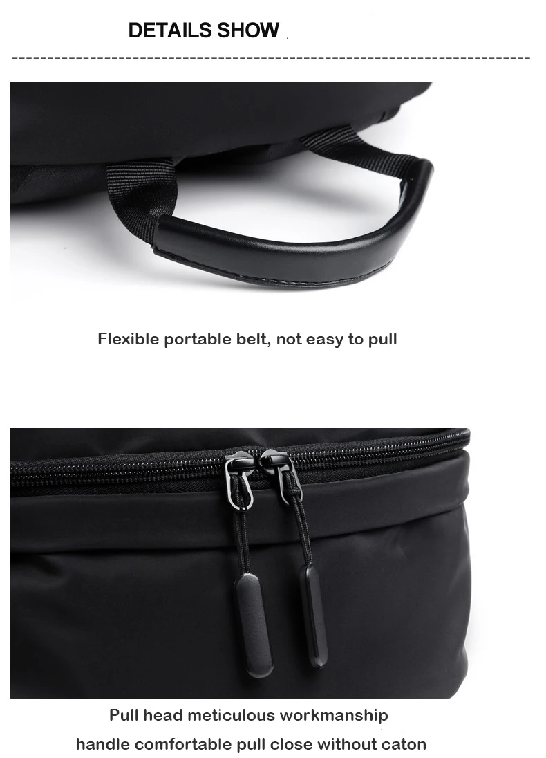 custom new fashion wholesale casual travel laptop men black waterproof Polyester  design business backpack with usb