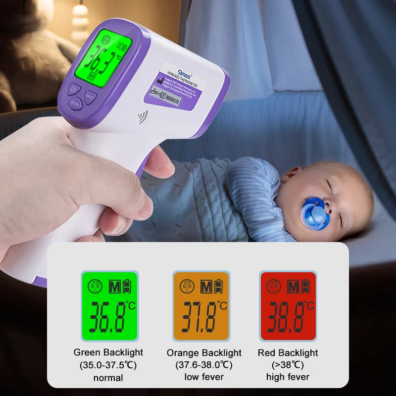 Simzo Body Digital Multi Functional Thermo Gun Infrared Forehead Clinical Thermometer Non-Contact