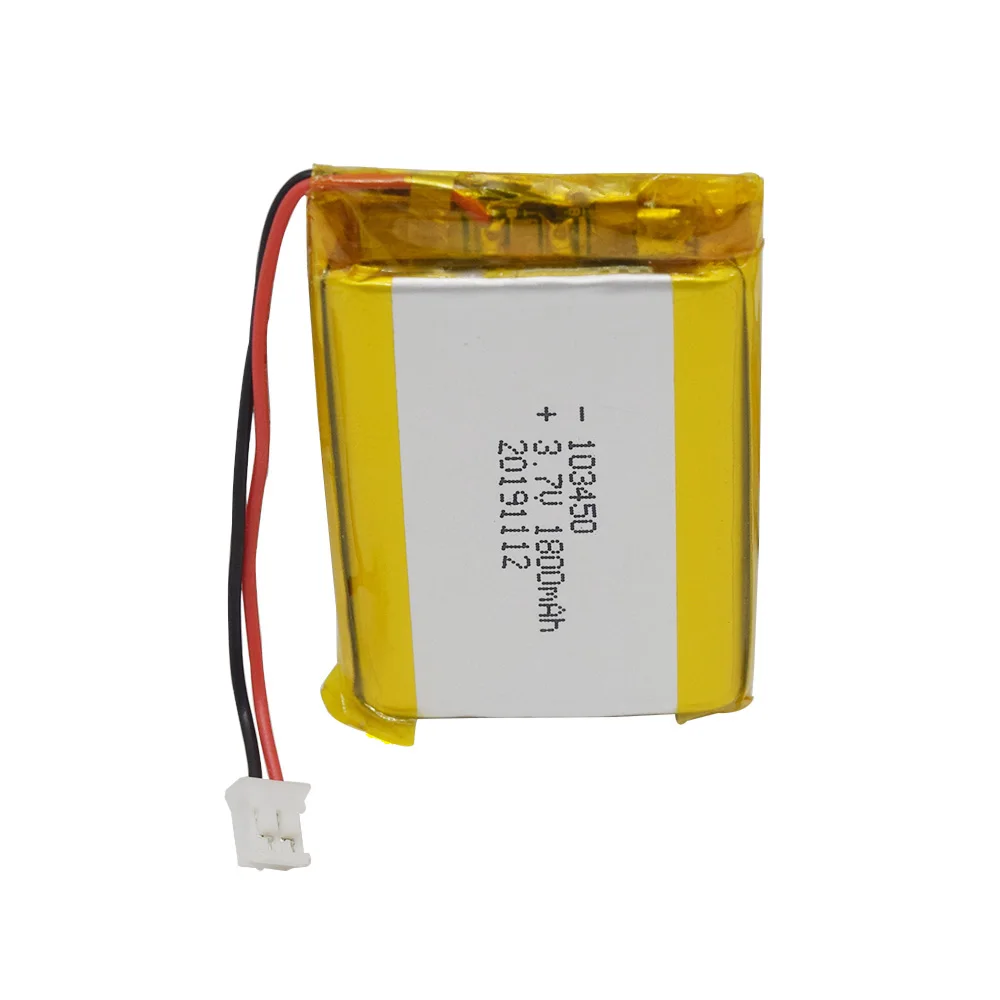 GEB 3.7V 2000mAh 103450 lithium polymer ion battery rechargeable with JST connector for GPS notebooks lithium polymer battery