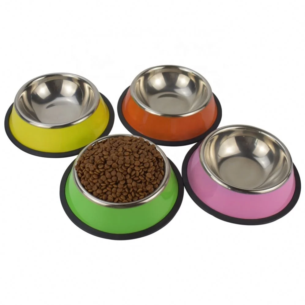 Customized color stainless steel pet bowl Anti slip slow feeder dog bowl water food bowl double stainless steel pet